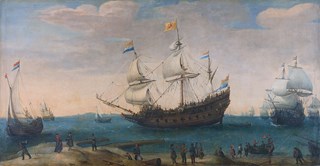 Hendrick_Cornelis_Vroom_Het_uitzeilen_van_een_aantal_Oost-Indiëvaarders_(1600)